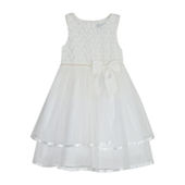 Pastourelle By Pippa & Julie Baby Girls Sleeveless Ruffled Sleeve Fit +  Flare Dress, Color: Silver Rose - JCPenney