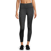 Xersion EverUltra Womens Mid Rise Quick Dry 7/8 Ankle Leggings, Color:  Black Waves - JCPenney