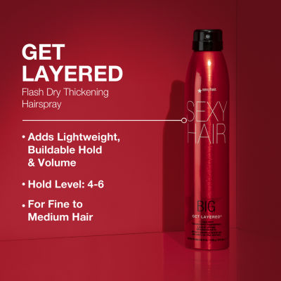 Sexy Hair Get Layered Flash Dry Thickening Medium Hold Hair Spray - 10 oz.