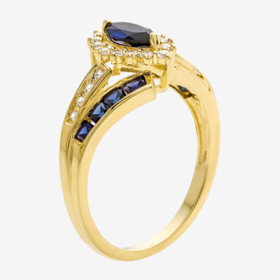 Lab-Created Gemstone 14K Gold Over Silver Cocktail Ring