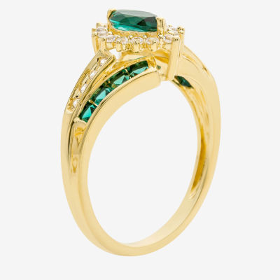 Lab-Created Gemstone 14K Gold Over Silver Cocktail Ring