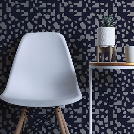 Tempaper Mod Geo Peel & Stick Wallpaper, One Size, Blue