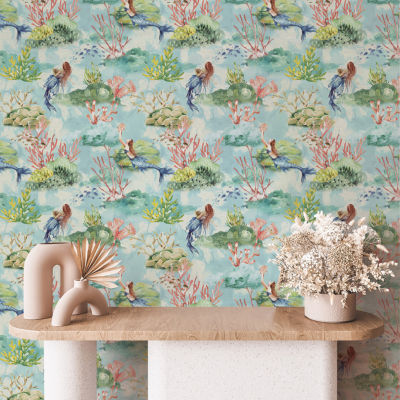 Tempaper Mermaid Toile Peel & Stick Wallpaper