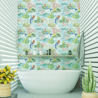 Tempaper Mermaid Toile Peel & Stick Wallpaper