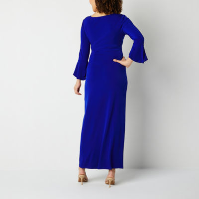 Connected Apparel 3/4 Bell Sleeve Maxi Dress