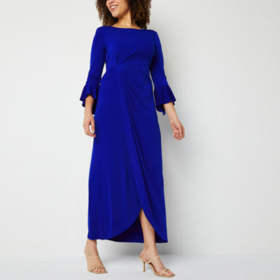 Connected Apparel 3/4 Bell Sleeve Maxi Dress