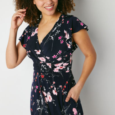 Jessica howard sleeveless floral hot sale fit & flare dress