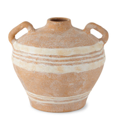 Linden Street 10.5" Stripe Terracotta Vase