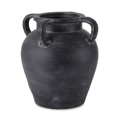 Linden Street 13.5" Large Black Terracotta Vase