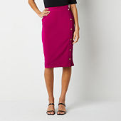 Black Label by Evan-Picone Womens Mid Rise Pencil Skirt, Color