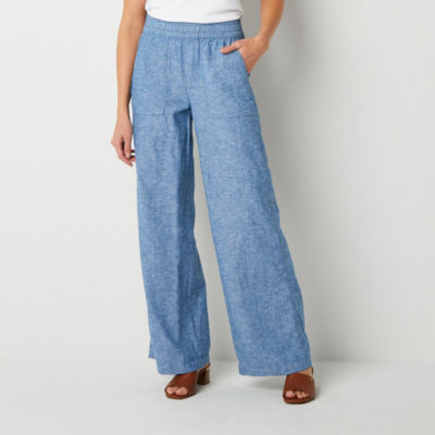 St. John's Bay Loose Fit Wide Leg Linen Trouser