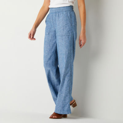 St. John's Bay Loose Fit Wide Leg Linen Trouser