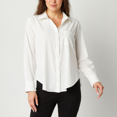 Stylus Womens Long Sleeve Regular Fit Button-Down Shirt