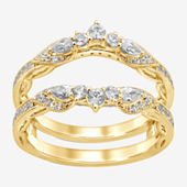 Womens 1 CT. T.W. Mined White Diamond 14K Gold Wedding Ring Guard