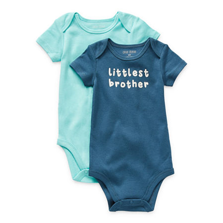 Okie Dokie Baby Boys 2-pc. Crew Neck Short Sleeve Bodysuit, 3 Months, Blue