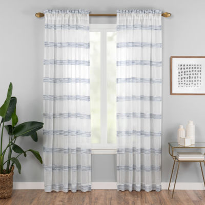Vue Kyoto Back Tab Sheer Single Curtain Panel