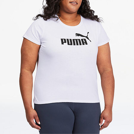  Puma Essential Logo Womens Crew Neck Short Sleeve T-Shirt Plus