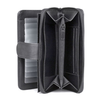 J. Buxton Womens Rfid Blocking Checkbook Wallet