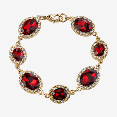 1928 Gold-Tone Gold Tone 7.5 Inch Oval Link Bracelet