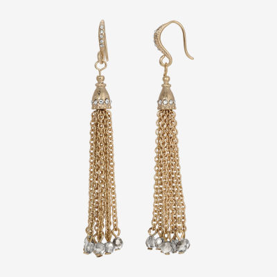 1928 Gold Tone Tassel Drop Earrings, Color: Yellow - JCPenney