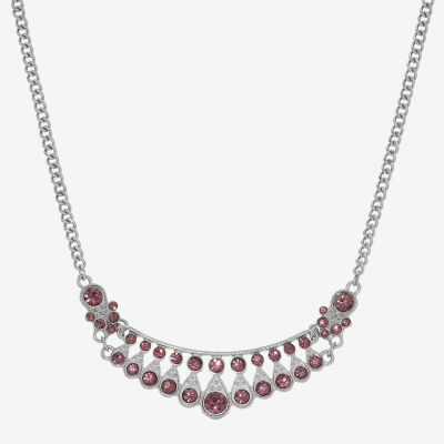 1928 Silver-Tone Purple Silver Tone Collar Necklace