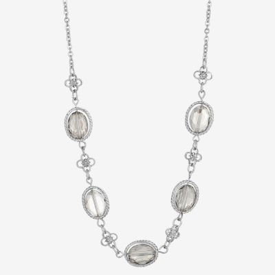 1928 Silver-Tone 16 Inch Link Collar Necklace