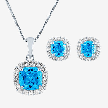 Genuine Blue Topaz Sterling Silver 2-pc. Jewelry Set, One Size
