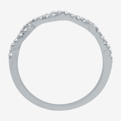 Signature By Modern Bride (G / Si1 - Si2) Womens 1 1/2 CT. T.W. Lab Grown White Diamond 10K White Gold Side Stone Halo Bridal Set