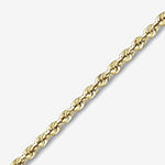 14K Yellow Gold 2.5mm 16-24" Hollow Glitter Rope Chain