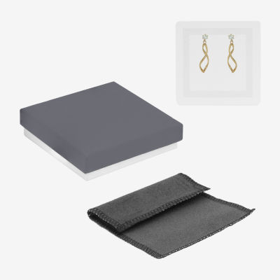 Womens Lab Created Cubic Zirconia 14K Gold Drop Earrings