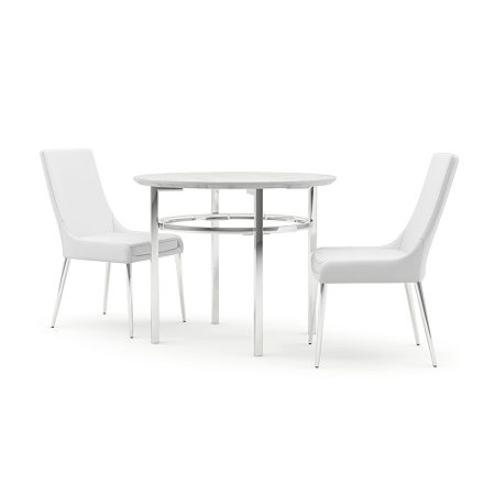 Scope 3-pc. Round Dining Set, One Size, White