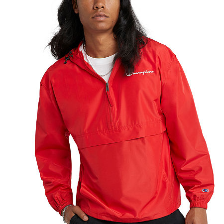 Champion Mens Lightweight Windbreaker, Small, Red