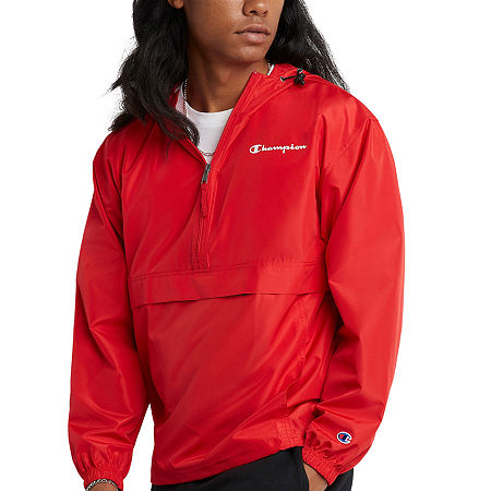 Champion Mens Lightweight Windbreaker, Small, Red