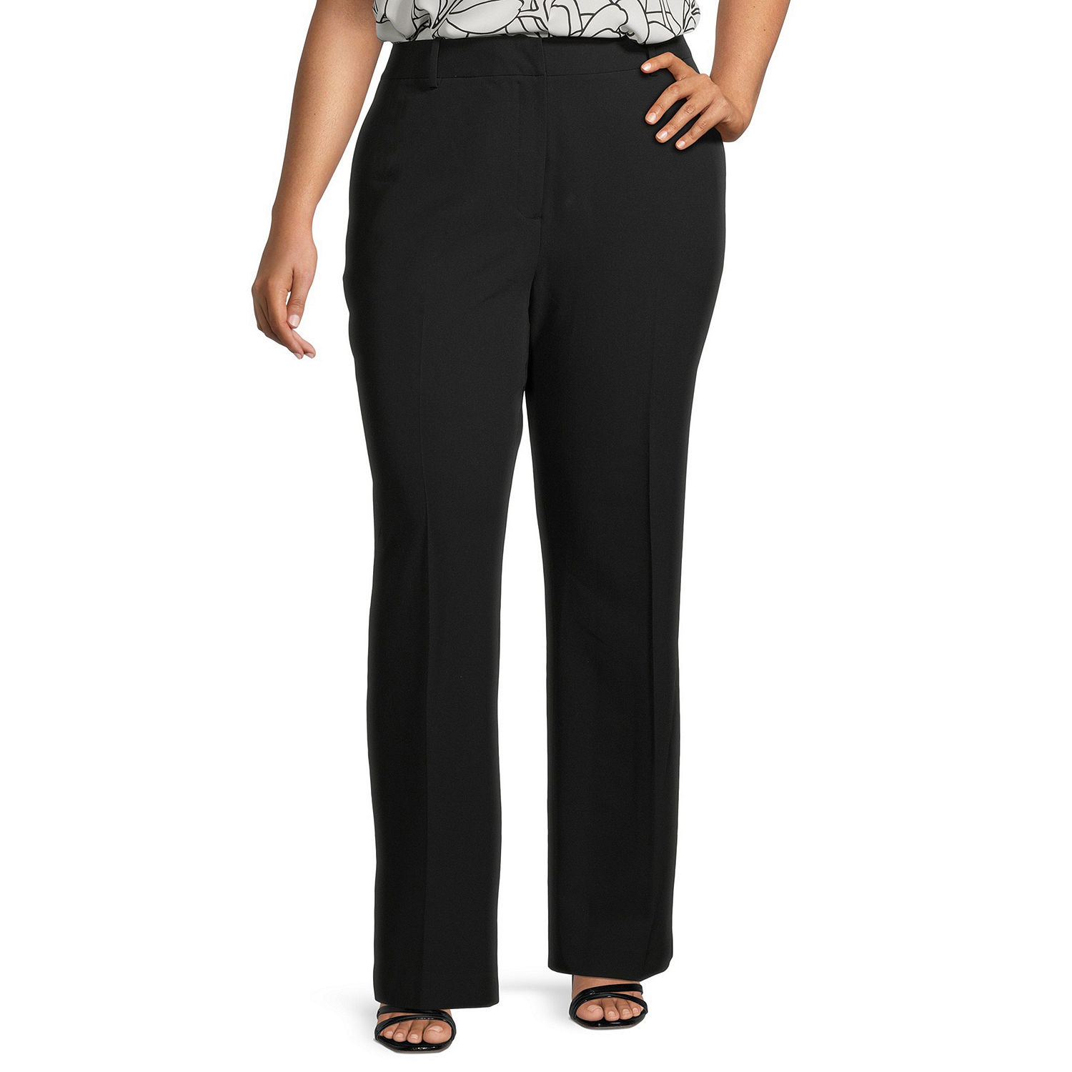 Worthington-Plus Curvy Fit Straight Trouser - JCPenney