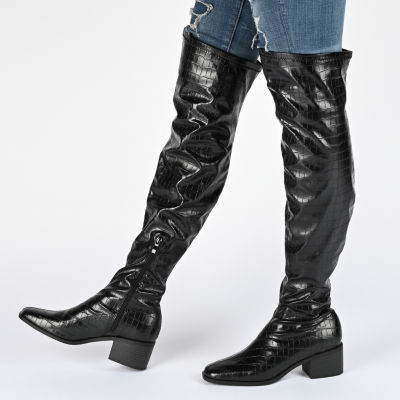 Journee Collection Womens Mariana Block Heel Over the Knee Boots