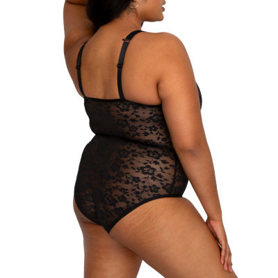 Curvy Couture No Show Lace Bodysuit- 1604