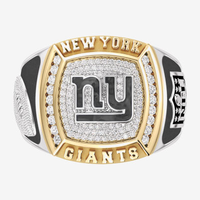 True Fans Fine Jewelry New York Giants Mens 1/2 CT. T.W. Mined White Diamond 10K Two Tone Gold Fashion Ring