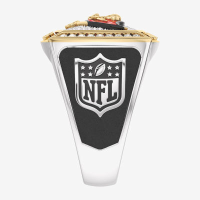 True Fans Fine Jewelry Tampa Bay Buccaneers Mens 1/2 CT. Natural White Diamond 10K Two Tone Gold Fashion Ring