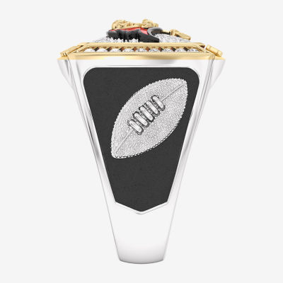 True Fans Fine Jewelry Tampa Bay Buccaneers Mens 1/2 CT. Natural White Diamond 10K Two Tone Gold Fashion Ring