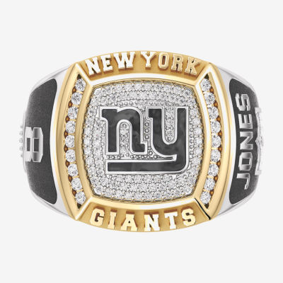 True Fans Fine Jewelry Daniel Jones New York Giants Mens 1/2 CT. T.W. Mined White Diamond 10K Two Tone Gold Fashion Ring