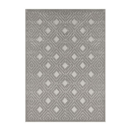 Alina Bel Geometric Indoor Outdoor Rectangular Area Rug, One Size, Gray