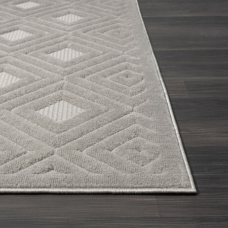 Alina Bel Geometric Indoor Outdoor Rectangular Area Rug, One Size, Gray