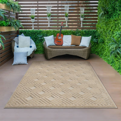 Alina Bel Geometric Indoor Outdoor Rectangular Area Rug