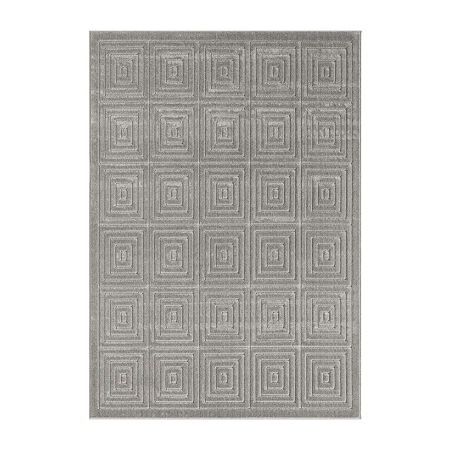 Alina Ely Geometric Indoor Outdoor Rectangular Area Rug, One Size, Gray