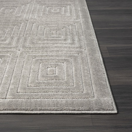 Alina Ely Geometric Indoor Outdoor Rectangular Area Rug, One Size, Gray