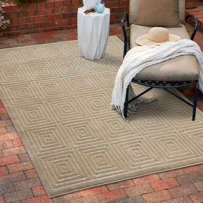 Alina Ely Geometric Indoor Outdoor Rectangular Area Rug