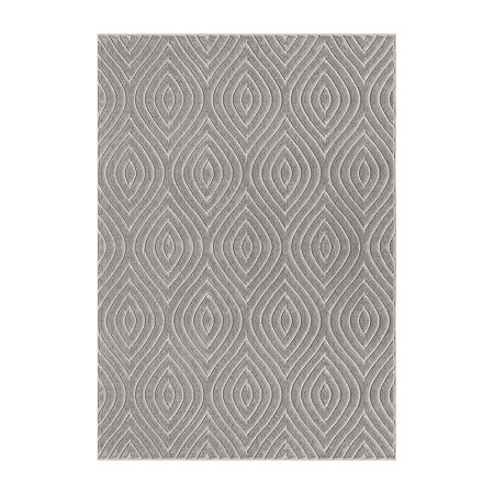 Alina Mich Abstract Indoor Outdoor Rectangular Area Rug, One Size, Gray