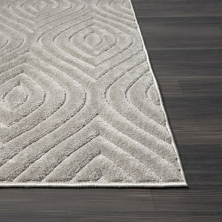 Alina Mich Abstract Indoor Outdoor Rectangular Area Rug, One Size, Gray