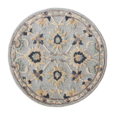 Beatrice Elise Floral Hand Tufted 3'X3' Indoor Round Accent Rug