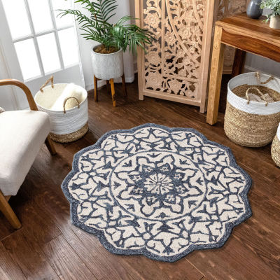 Beatrice Myra Floral Hand Tufted 3’X3’ Indoor Round Accent Rug